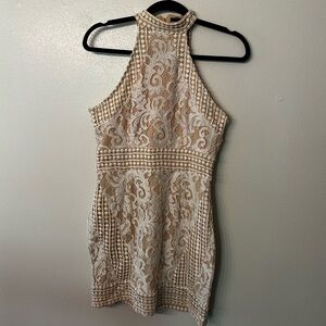 PrettyLittleThing Cream‎ Lace Dress